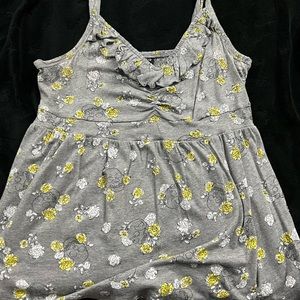 Torrid plus size floral and skulls gray spaghetti strap.